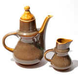 Théière et pichet à lait, service de café Opal, conçu par A. Sadulski, Pologne, années 1960