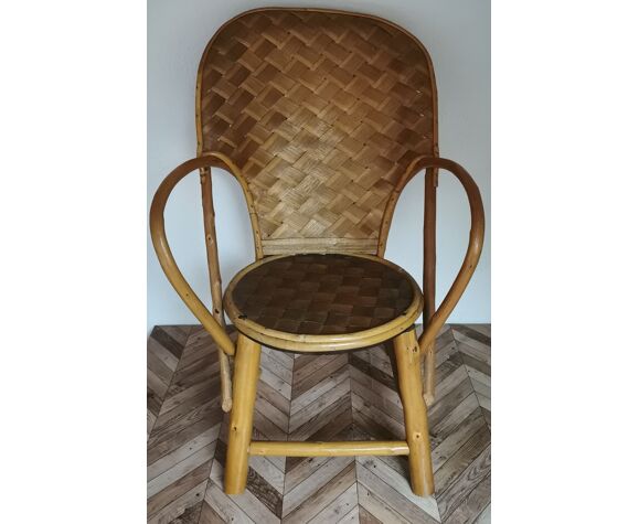 Vintage chestnut wood child chair | Selency