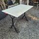 Bistro table top marble foot cast iron