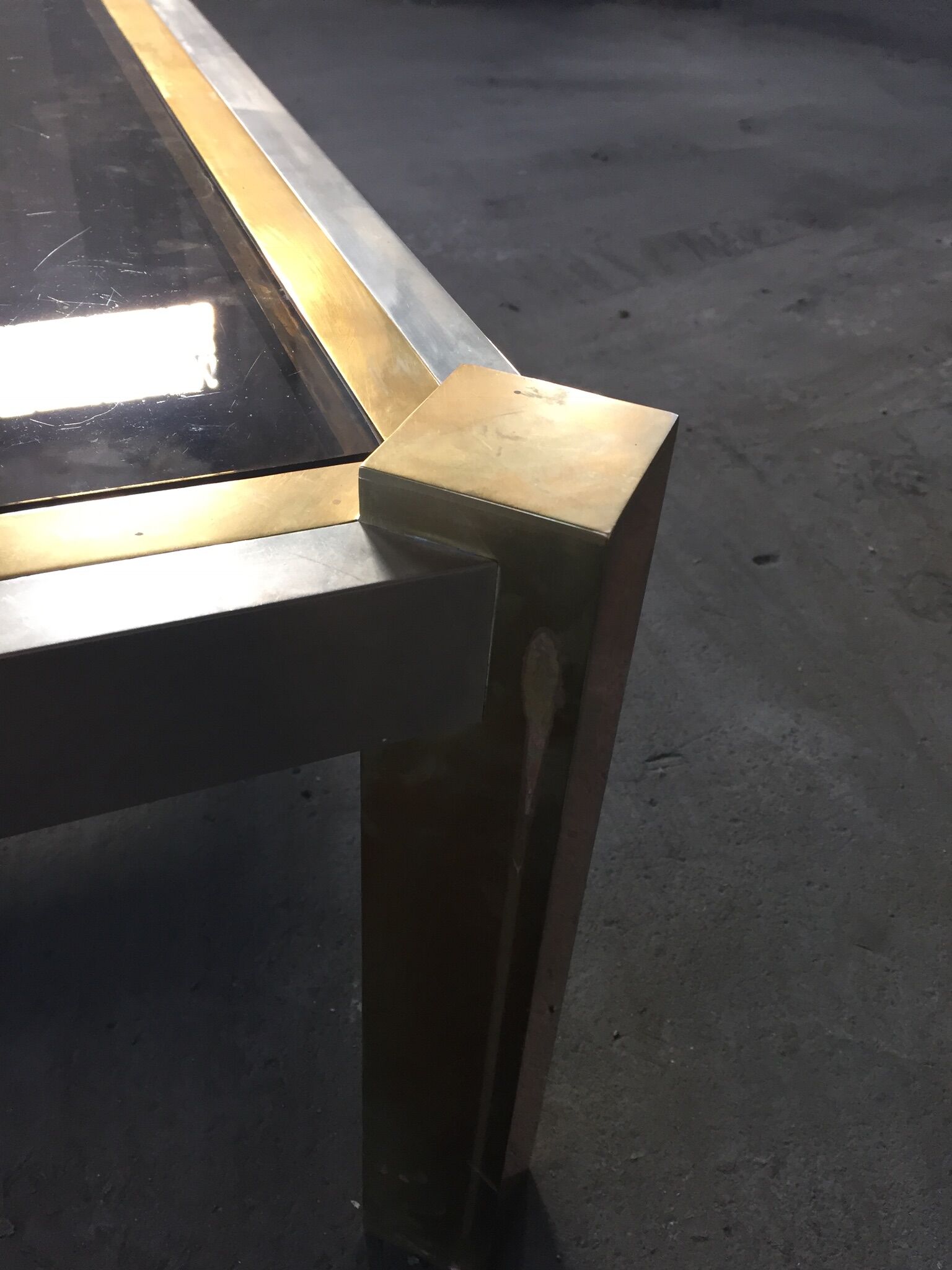 Brass and brushed steel table 1970