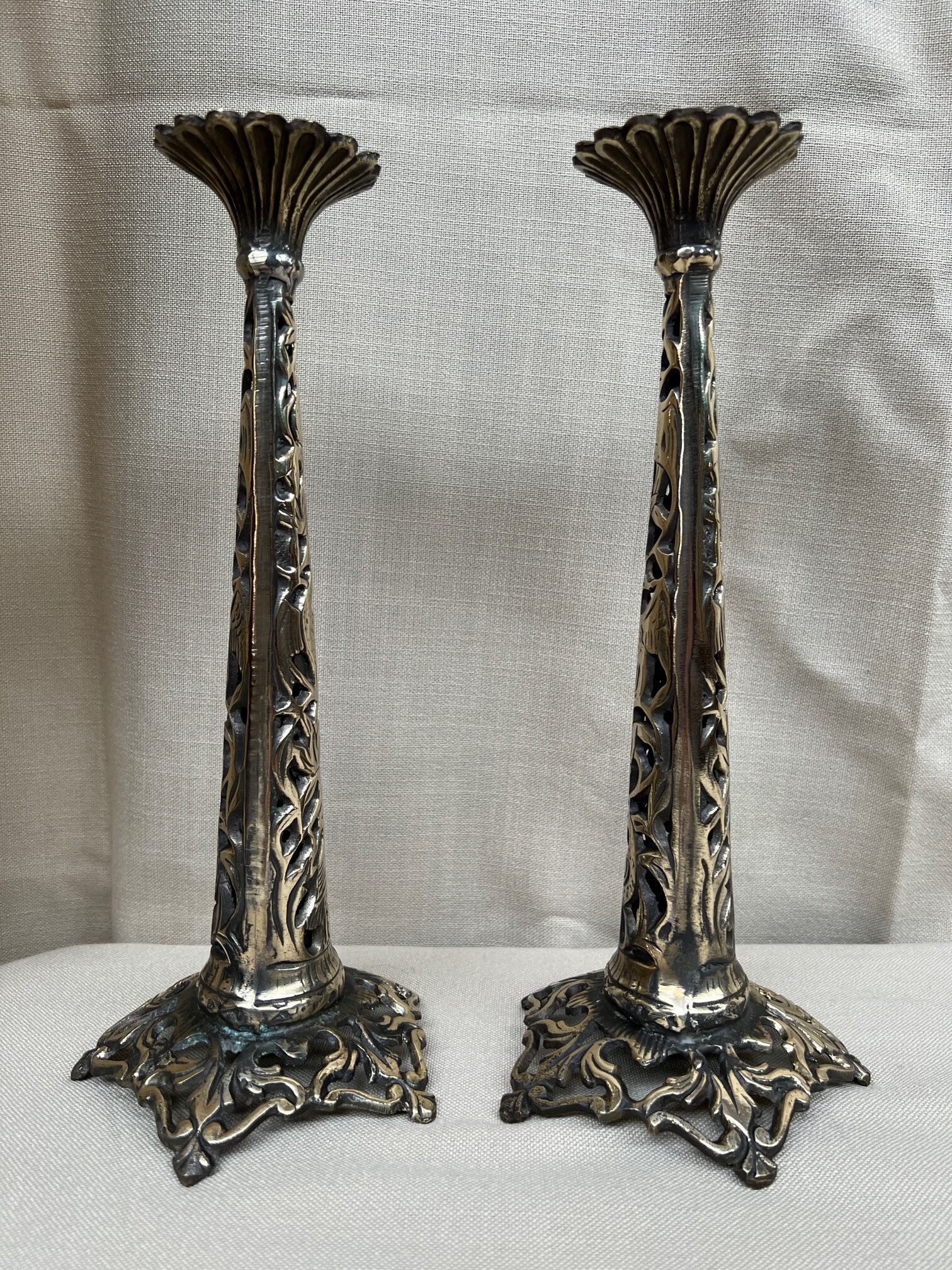 Pair of Art Deco candle holders.