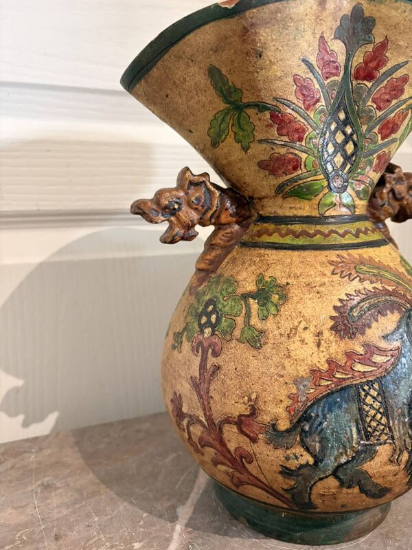 Vase carafe pichet balustre céramique terre cuite italie montopoli eléphant