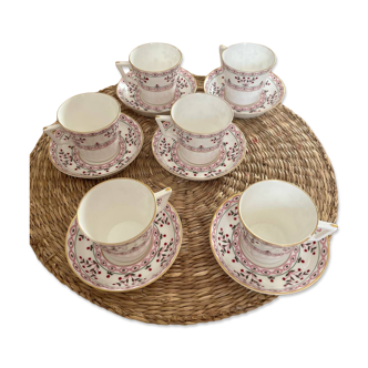 6 tasses à café en porcelaine anglaise