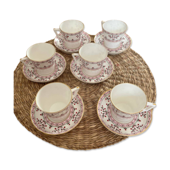 6 English porcelain coffee cups