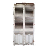 Pair of antique oak slatted shutters measuring 273 cm