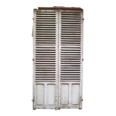 Pair of antique oak slatted shutters measuring 273 cm