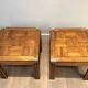 Pair of wooden and brass sofa ends
