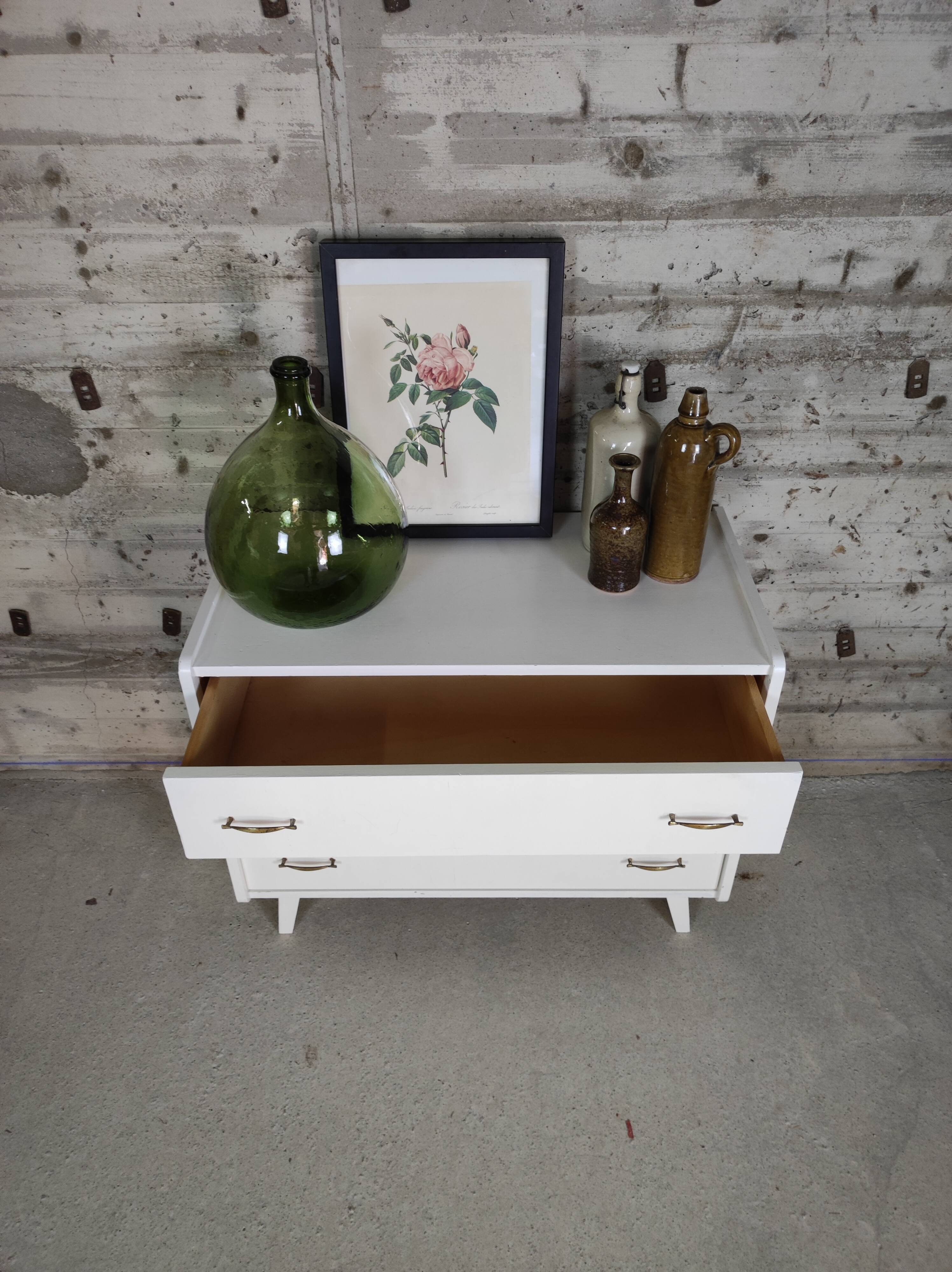 Commode vintage blanche