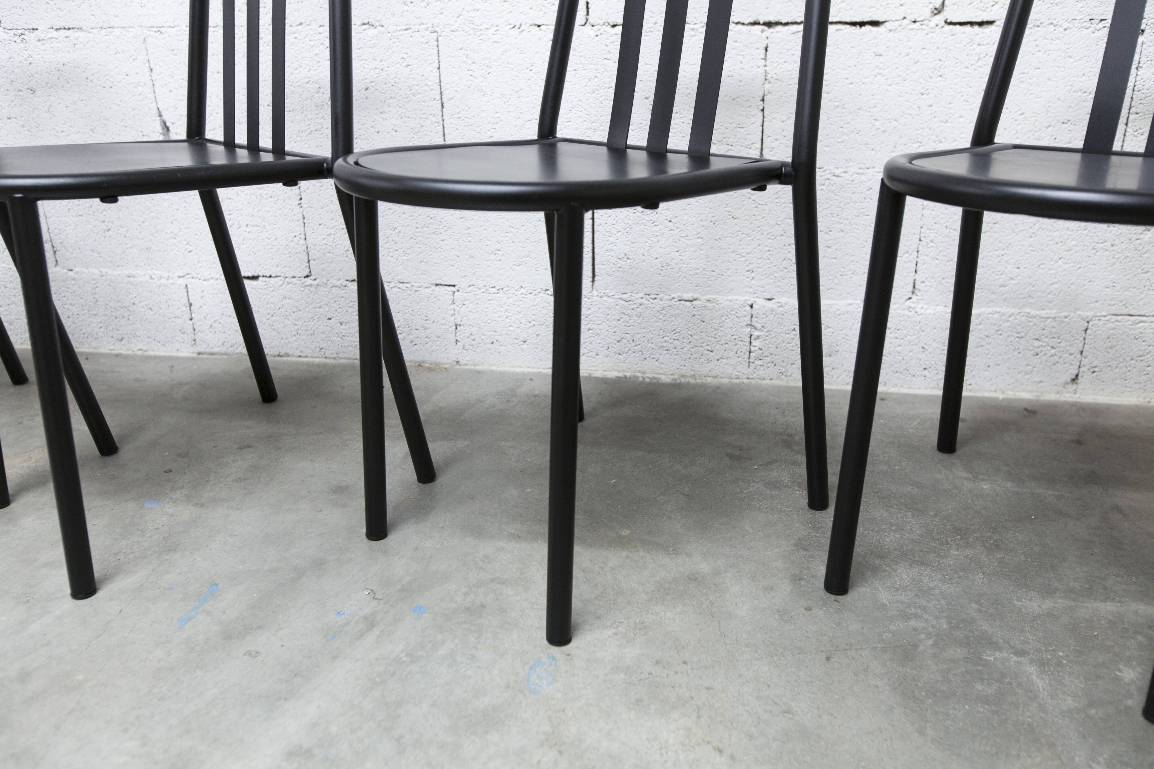 Set of 6 "202" model chairs by Robert Mallet Stevens 1980