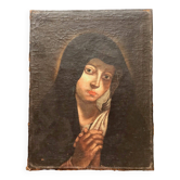 Virgin Mary painting on canvas from the 17th century anonymous 49 cm by 38 cm Italian school