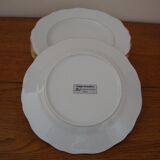 6 Assiettes plates en porcelaine fine création A. Deshoulière