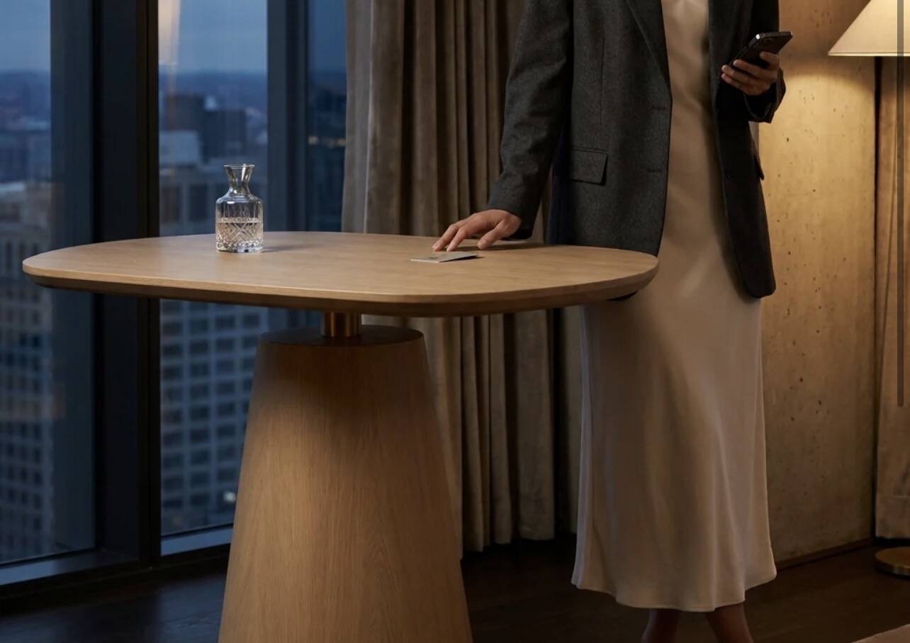 Natural oak console Japandi