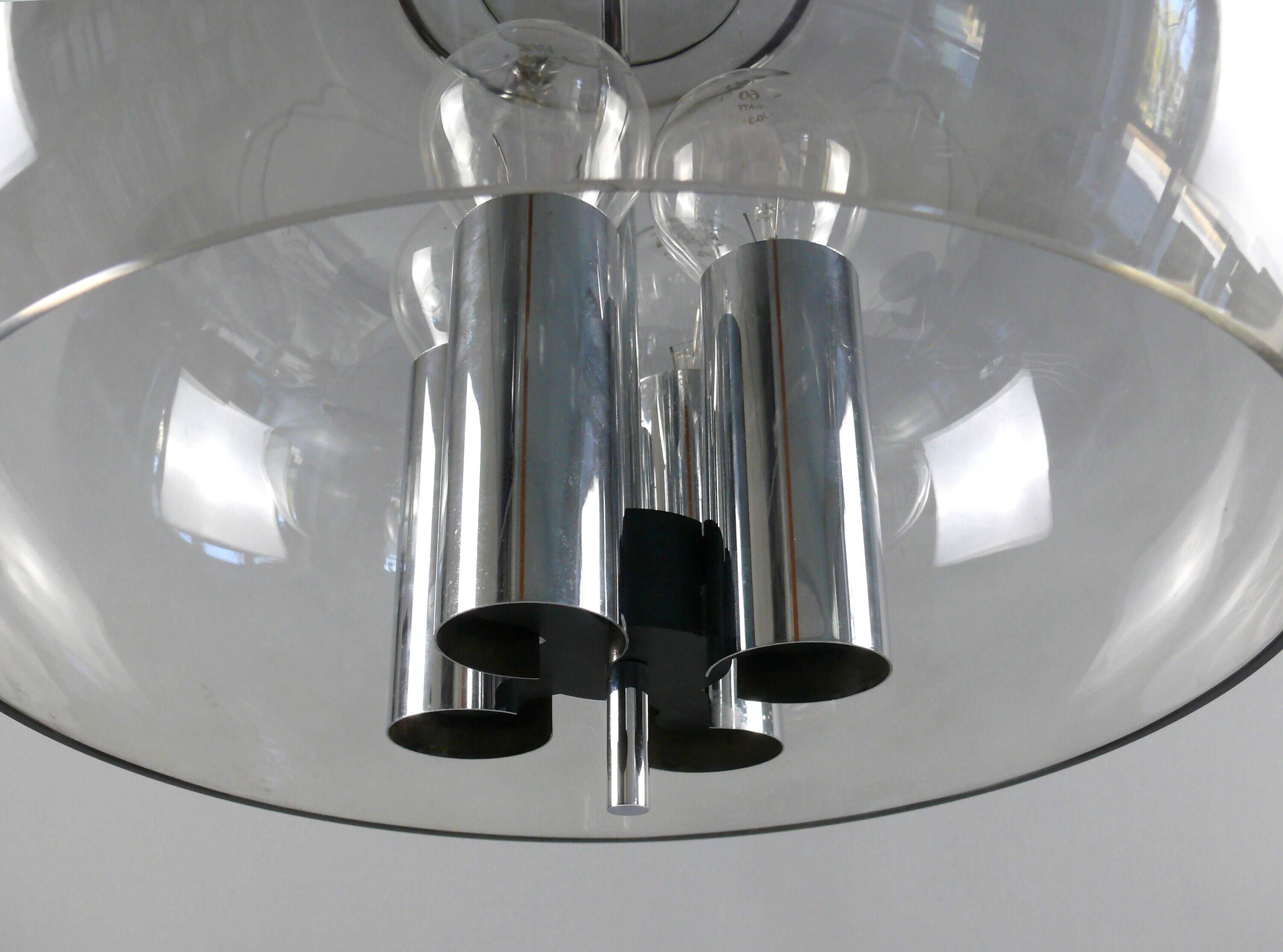 Four-light glass pendant lamp, Glashütte, Limburg, 1970s, pendant, ceiling light