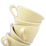 Set of 6 cups yellow pottery Badonviller