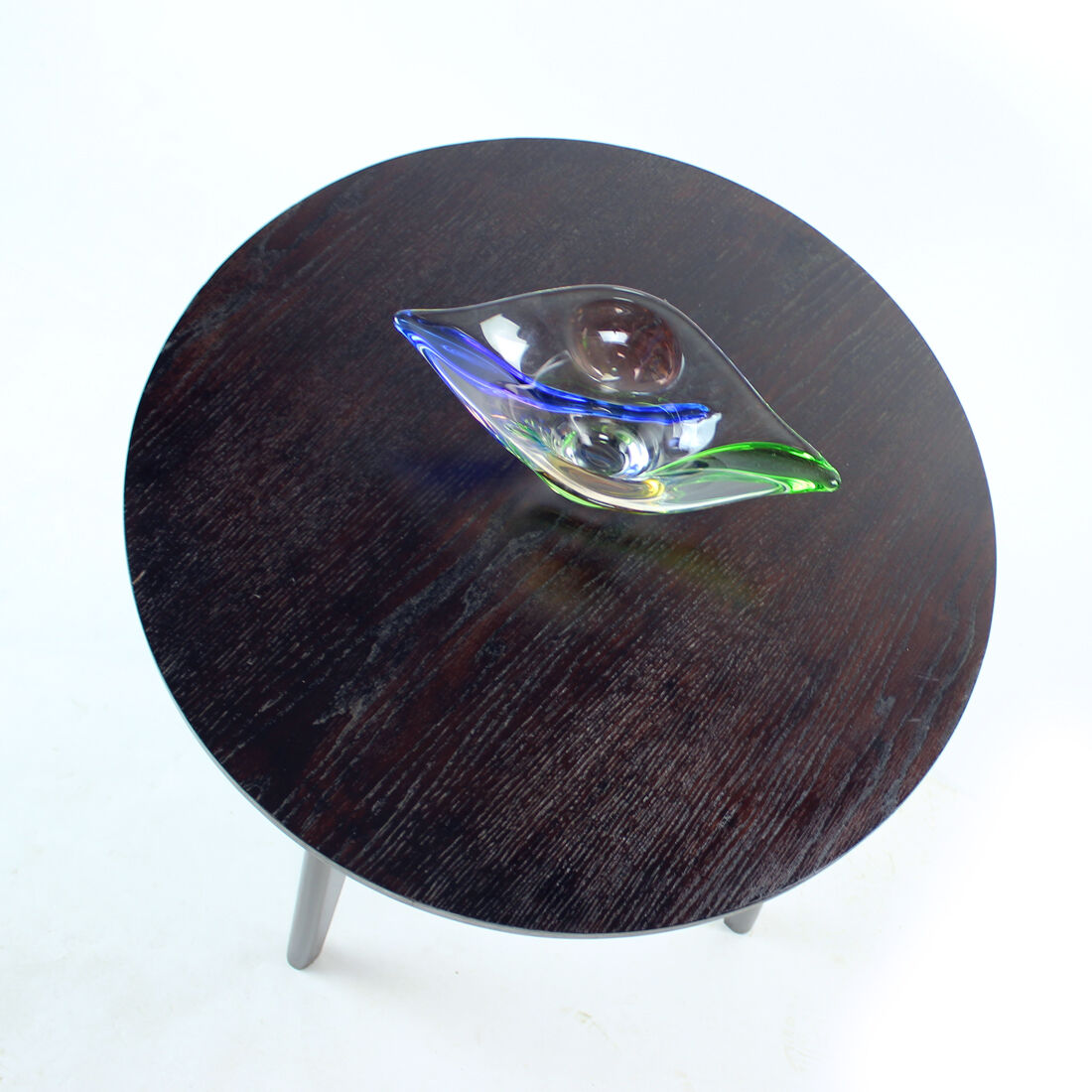 Round Black Coffee Table, Czechoslovakia 1960s