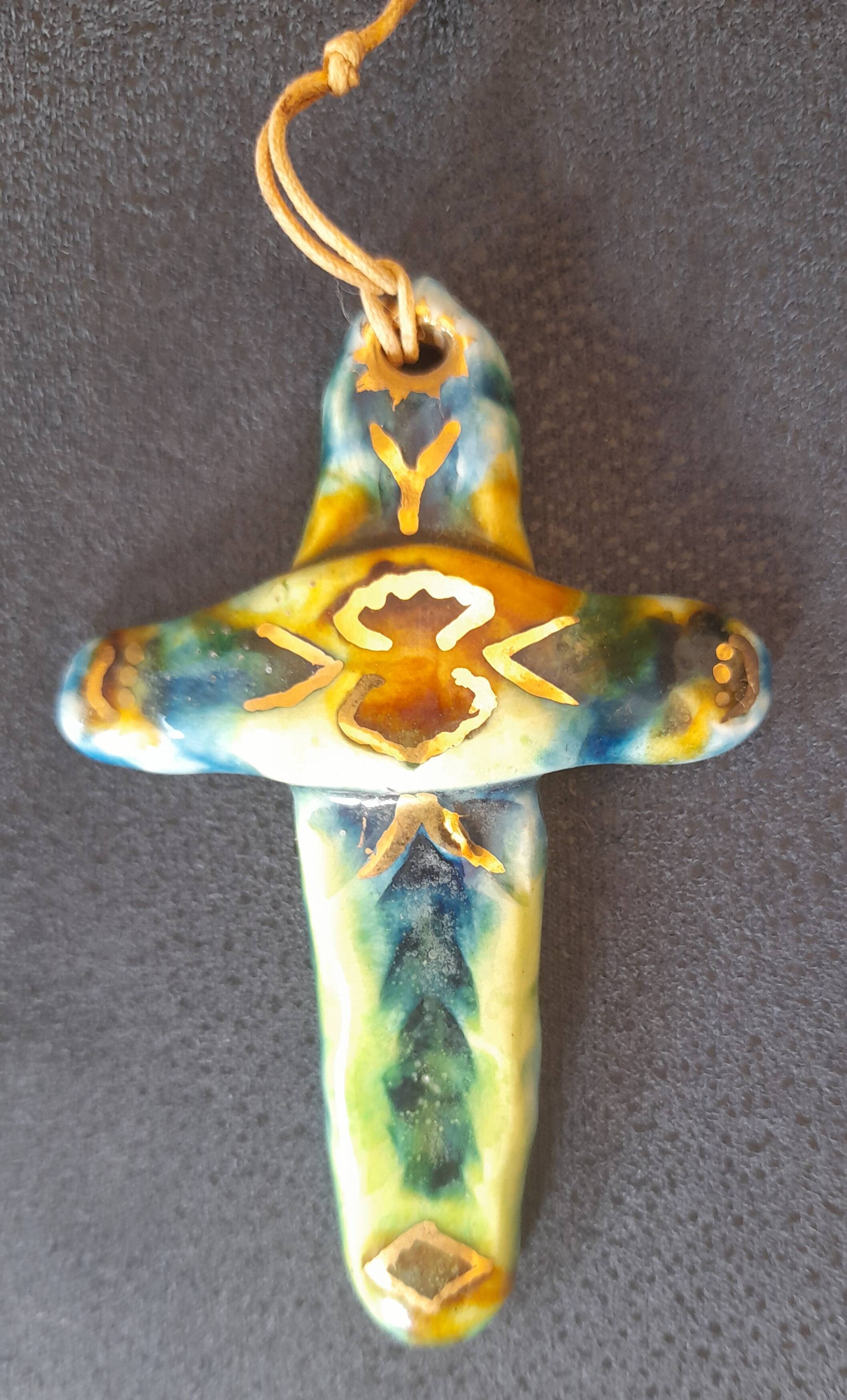 Vintage ceramic wall cross