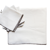White upcycled linen tablecloth and towels