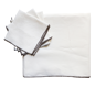 White upcycled linen tablecloth and towels