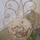 Set of 2 garden chairs and wrought iron pedestal table
