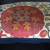 Decorative pillow case in linen and cotton  with suzani prints