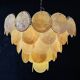 Vintage Murano Chandelier - 57 iridescent golden alabaster glasses