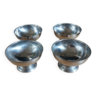 4 stainless steel ice cream cups