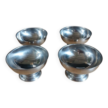 4 stainless steel ice cream cups