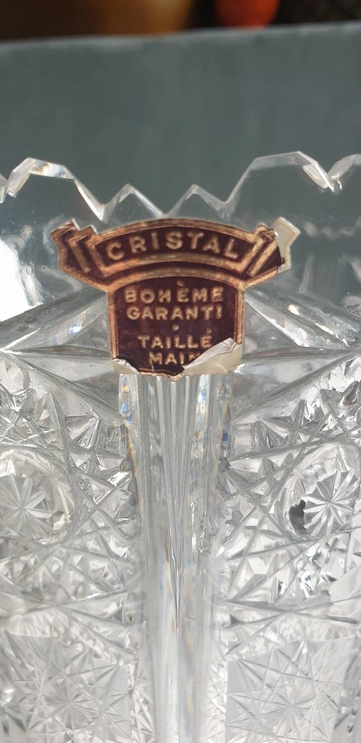 Bohemian crystal vase