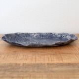 Handmade Ceramic Tray, Vintage Studio Pottery, Floral Blue White Pattern
