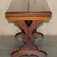 Victorian Gothic library table in antique oak
