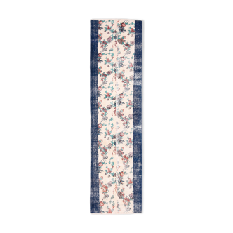 Blue floral vintage runner rug 275x74cm