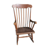 Rocking-chair in beech of the 60s wood
