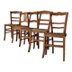 Ensemble de 5 chaises dépareillés en paille