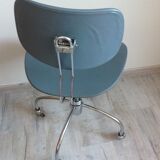 Chaise pivotante en métal chromé style industriel / vintage années 50-60