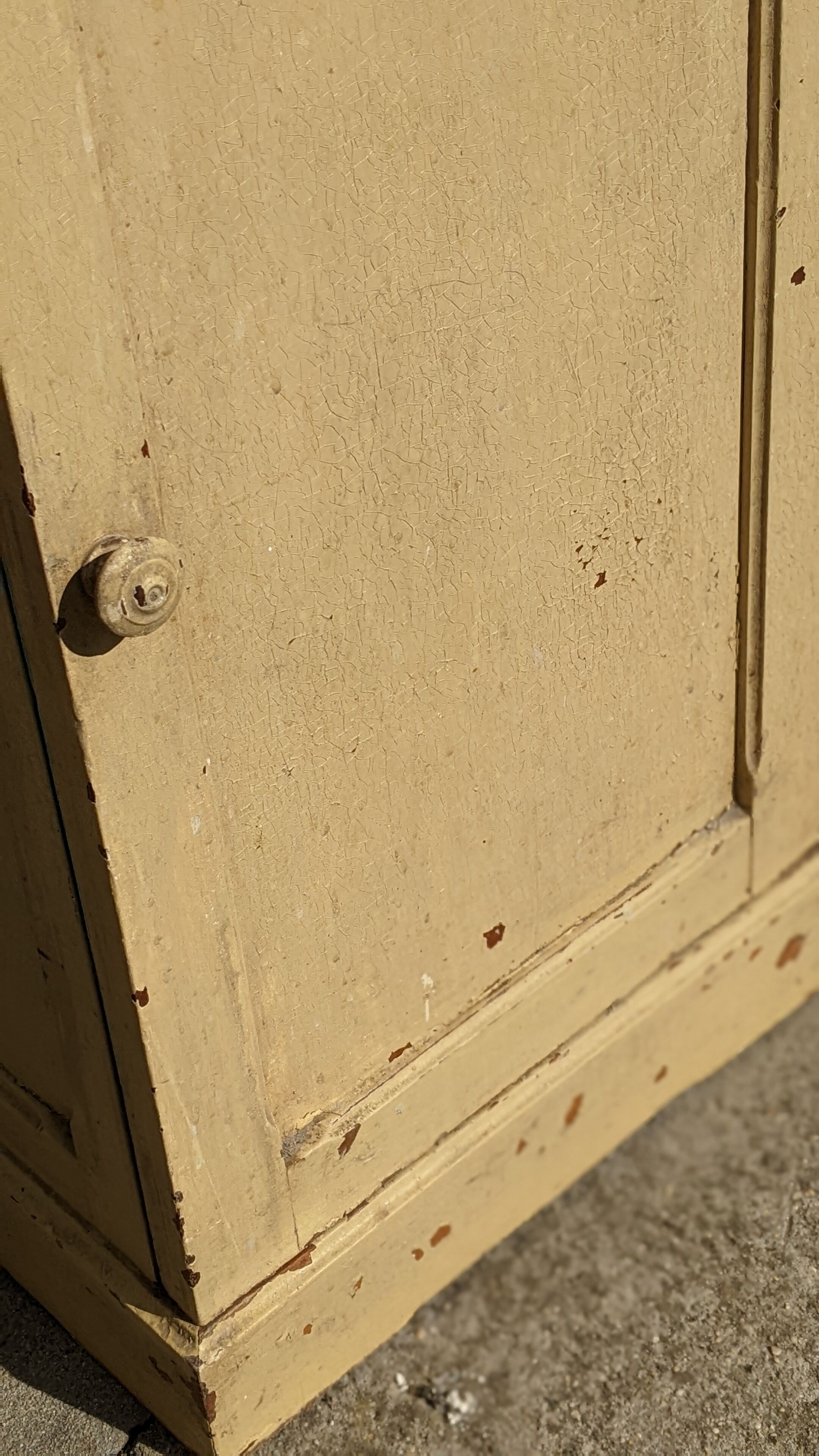 Old wooden bedside yellow patina circa 1900