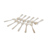 12 silver metal ice spoons, Ercuis