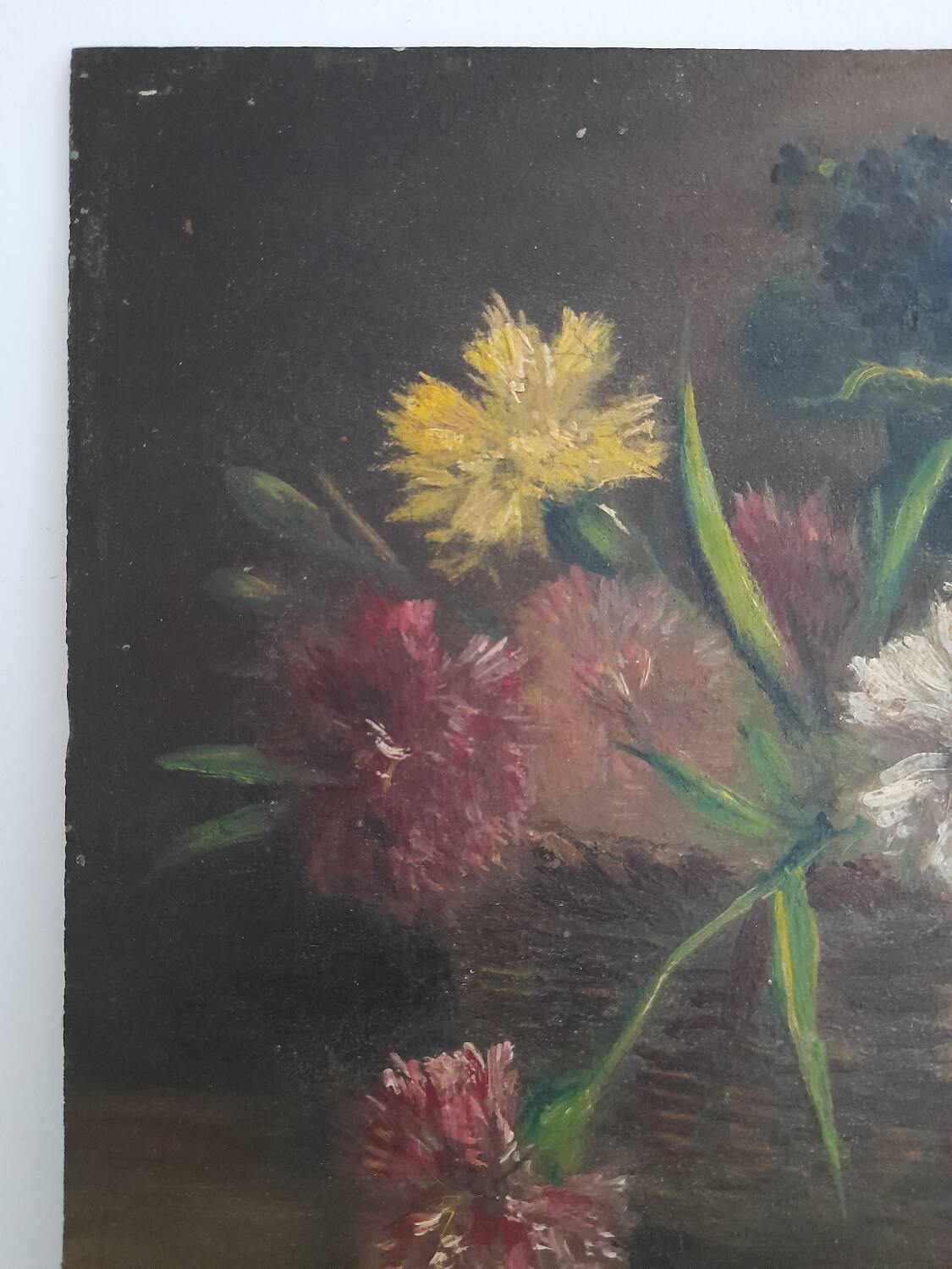 Floral oil painting on panel 1920