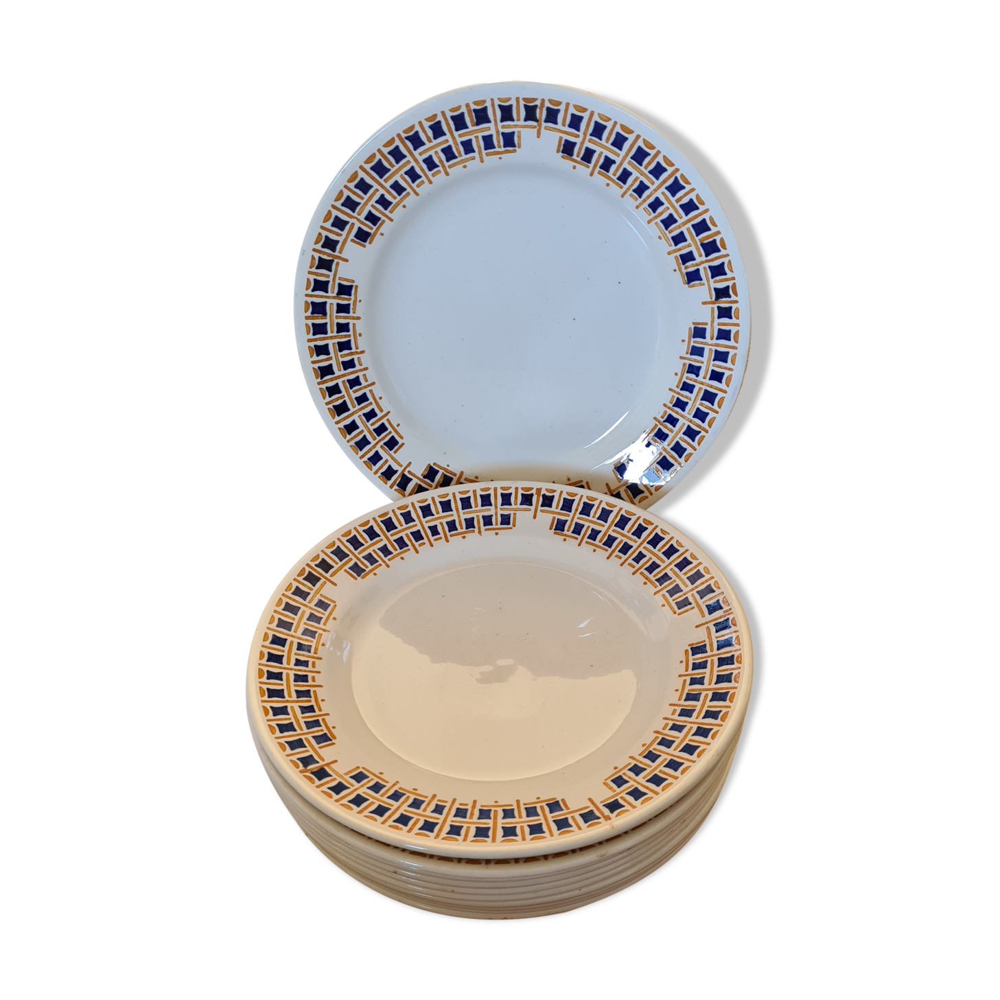 10 flat plates Faience de Givors 1930