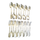 Set of 21 classic silver-plated metal table cutlery from 1900 by silversmith Boulenger, 21cm.