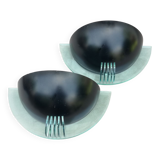 Postmodern wall lamps in half moon, 1990, set of 2