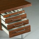 Mid-century rosewood and metal desk, Denmark 1970s