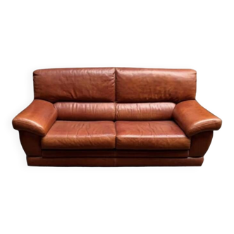 Brown leather sofa