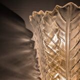 Paire de grands appliques murales Barovier & Toso Foglia d’Oro, années 1980.