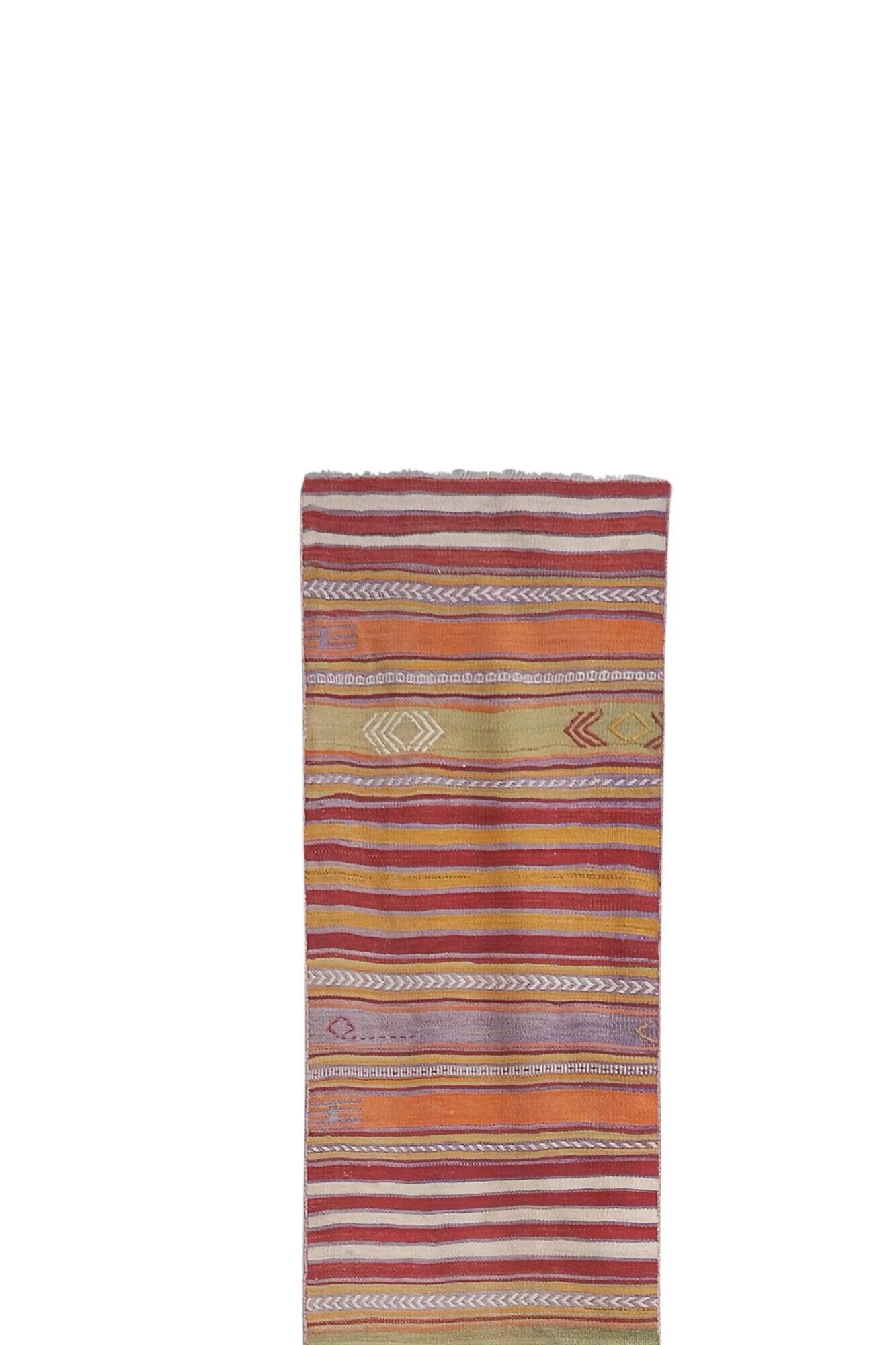 Vintage Turkish hallway rug 68x524 cm
