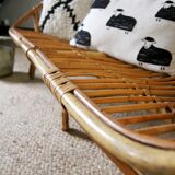 Vintage rattan bench