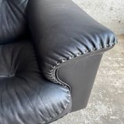 De Sede DS-101 Black Leather Lounge Chair — Swiss Handmade Mid-Century Armchair