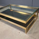 Vintage two tier Belgochrom 23kt coffee table, 1970s