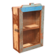 Burmese teak wall display case with original polychrome patina