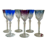 6 antique cut crystal liqueur glasses