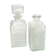 Ensemble de 2 bouteilles en verre ciselé
